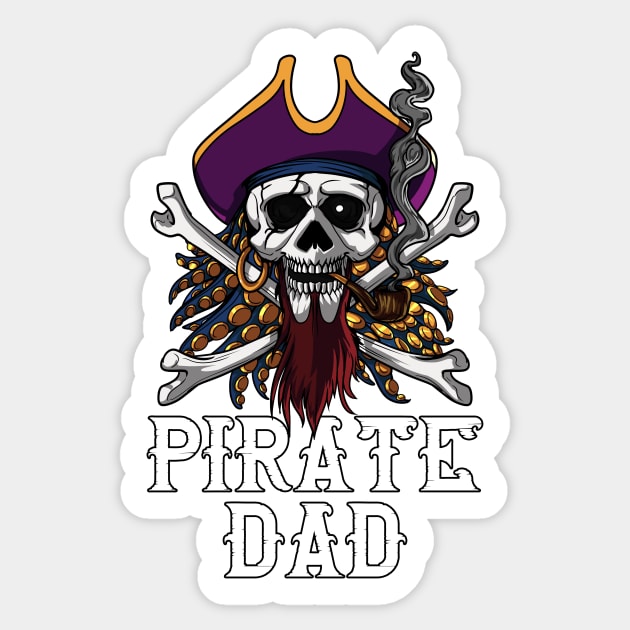 Pirate Dad Skull Crossbones Sticker by underheaven